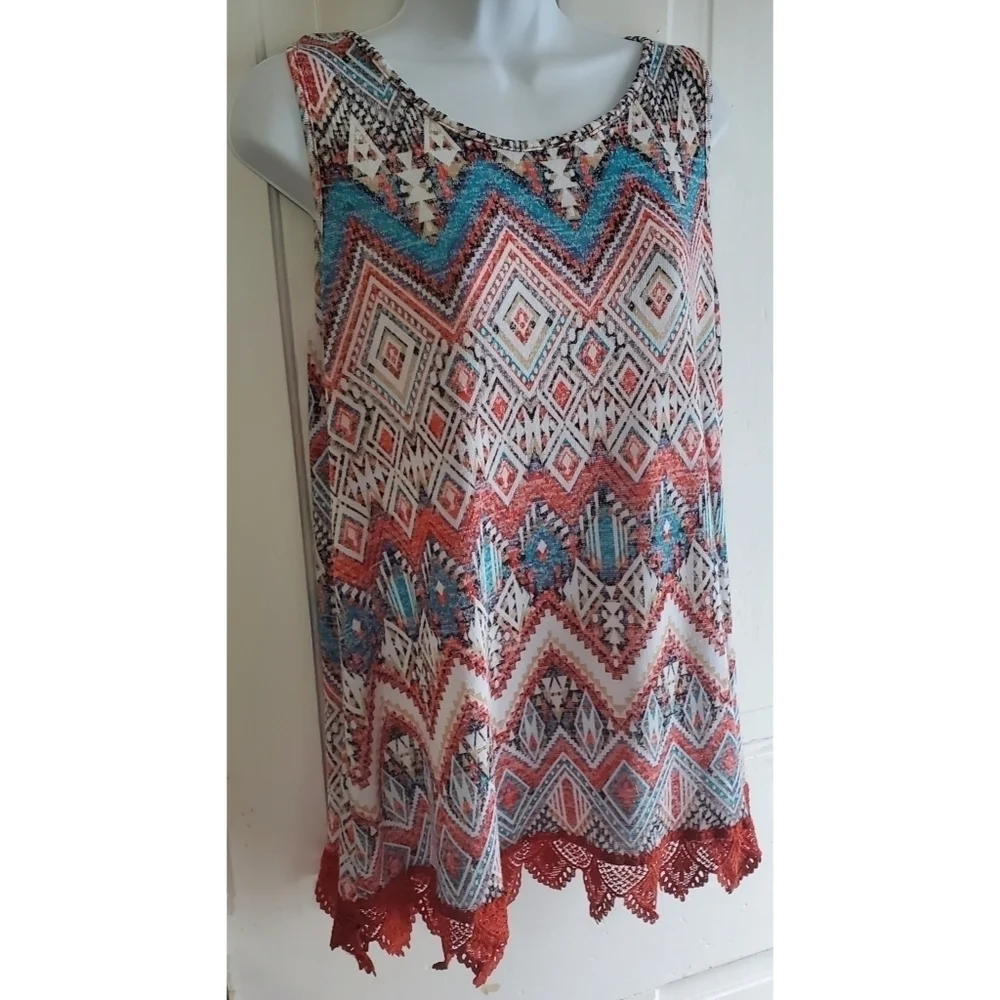 No Comment Aztec Print Tank Top - Picture 3 of 7